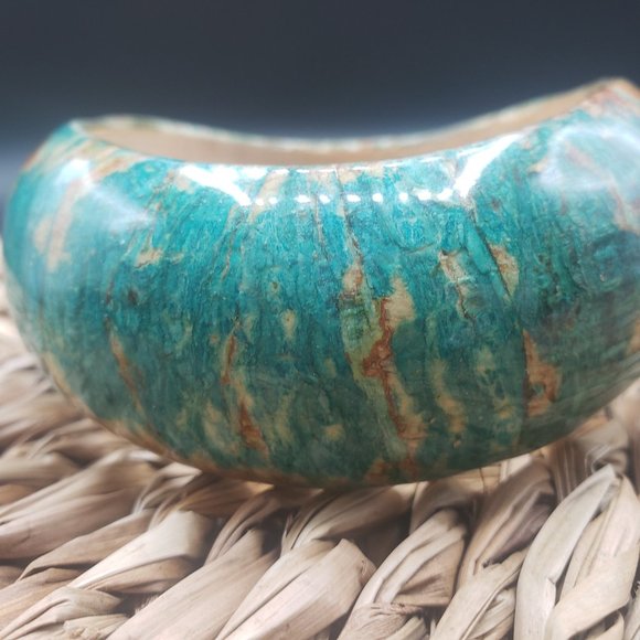 Handmade Colorful Wood Bangle Bracelet - Picture 4 of 4